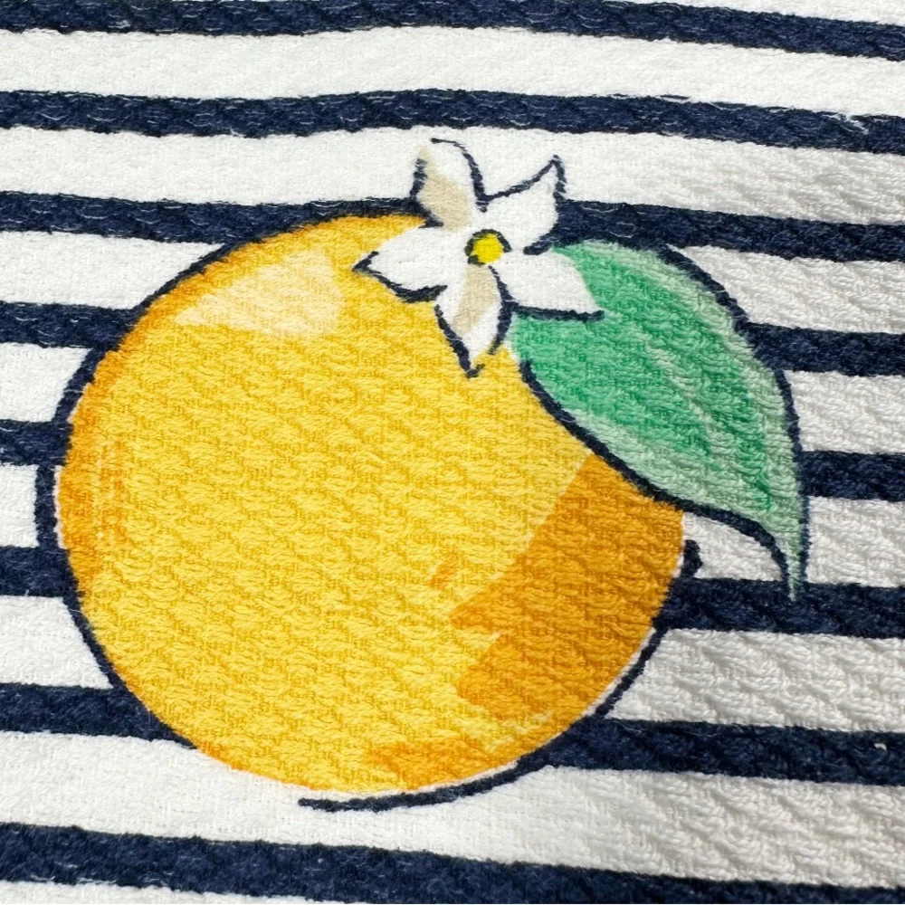 NEW Kate Spade ORANGE/POLKA DOT THEMED Kitchen Towels Set/2